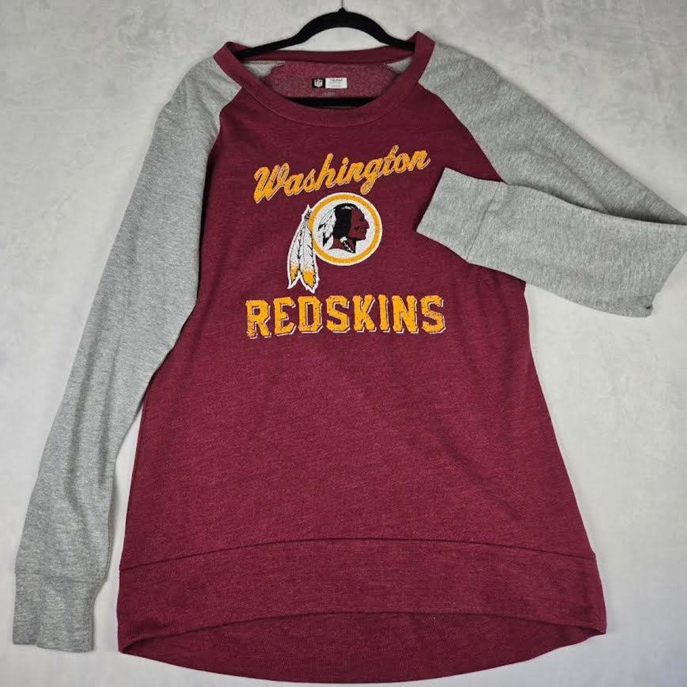 Washington Redskins NFL Team Apparel Burgundy Gray Womens L Sweatshirt Pullover
